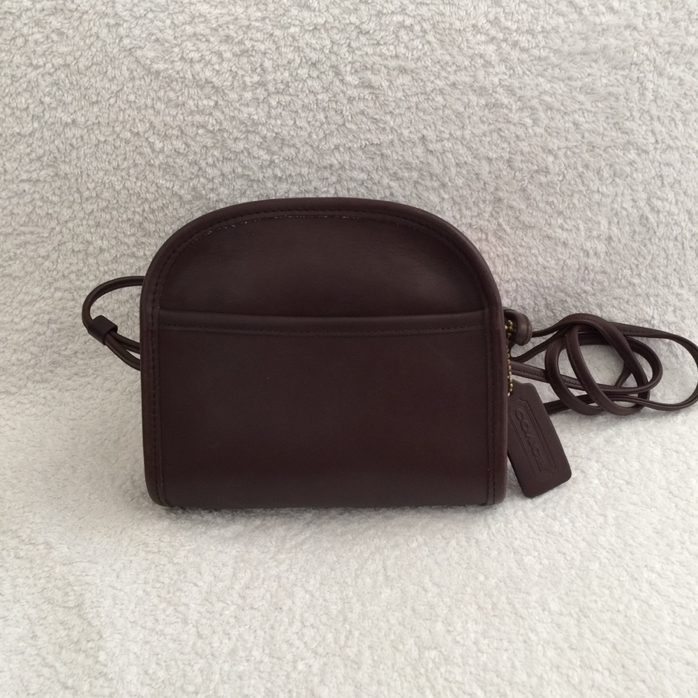 Brown leather coach bag purse strap vintage